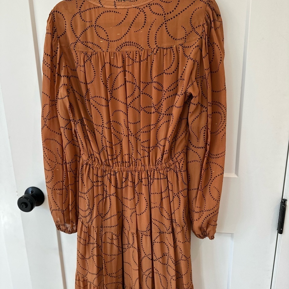 A.L.C. 100% Silk Heart Print Marlowe Long Sleeve Dress - Picture 9 of 10